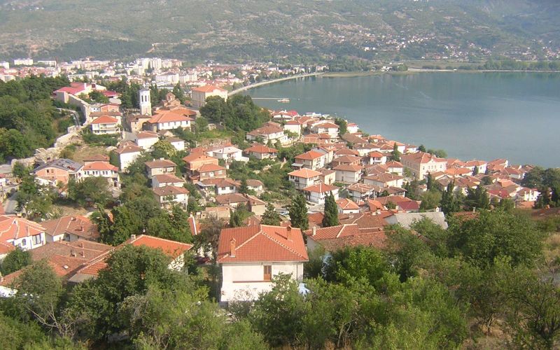 City of Ohrid on Lake Ohrid in Macedonia