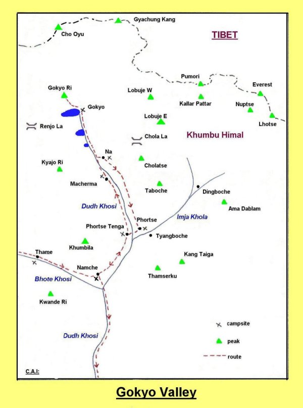 Map of Gokyo Region