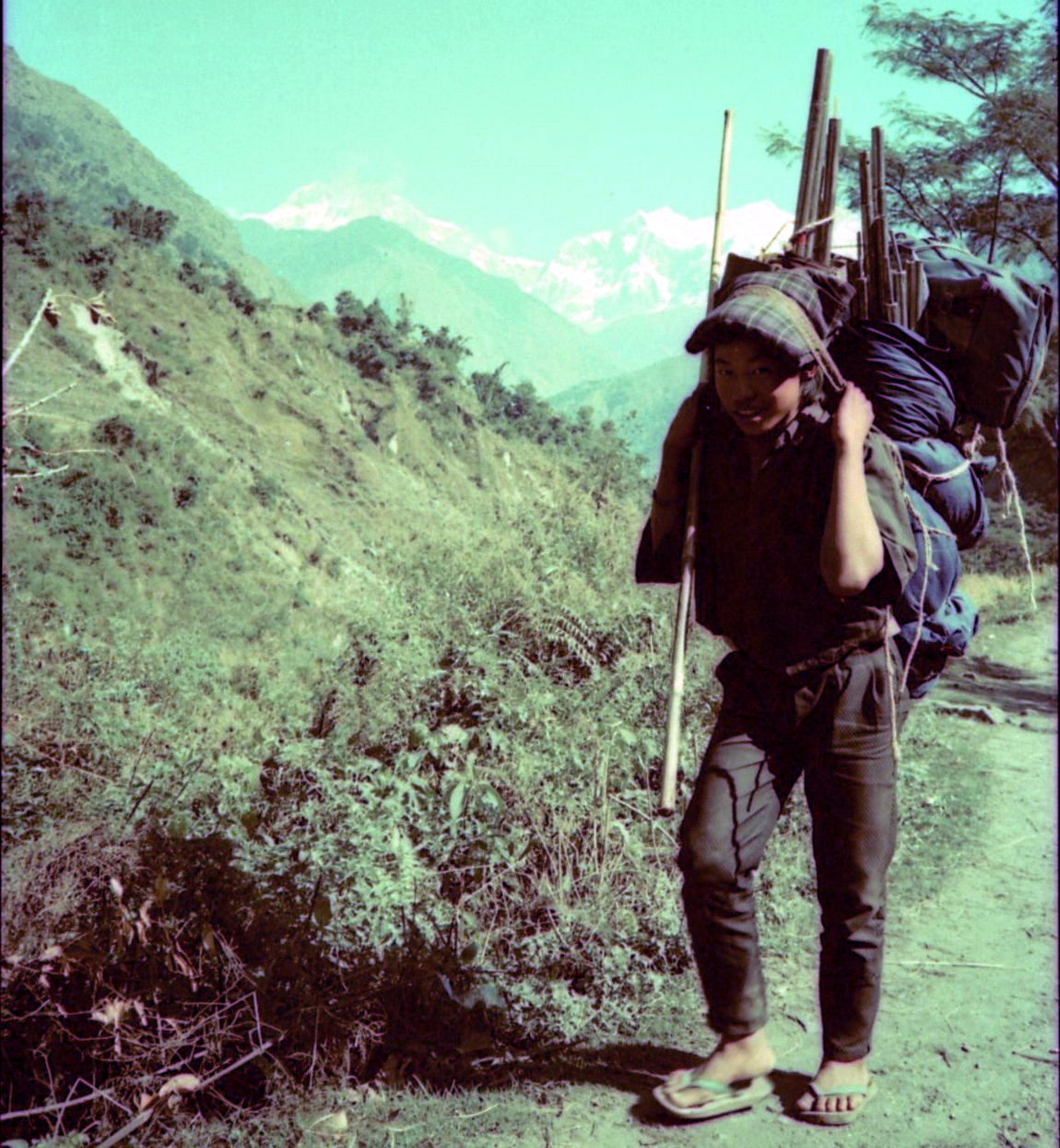 On route from Marsayangdi Valley to Pokhara