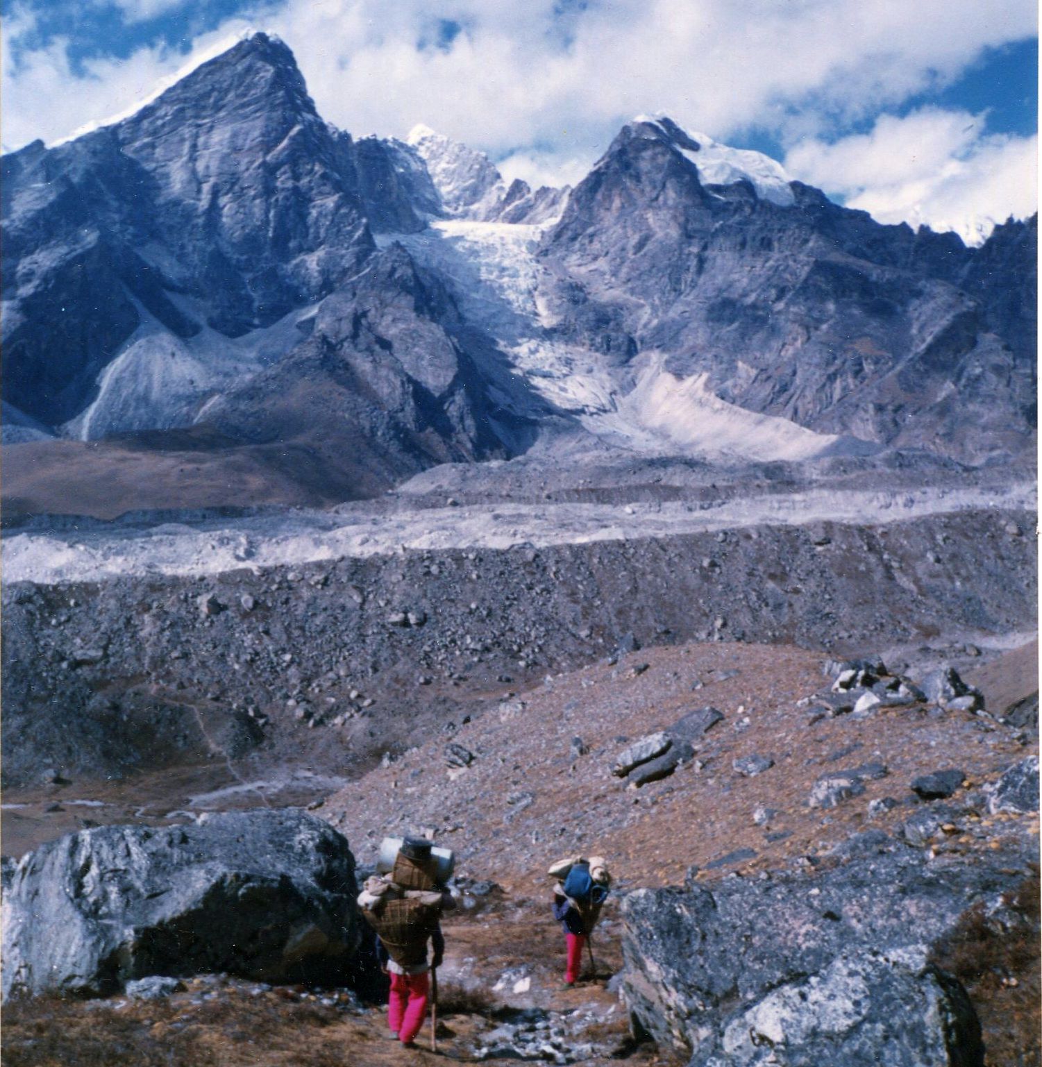 Lobuje Peak on descent from Kongma La to Khumbu Glacier