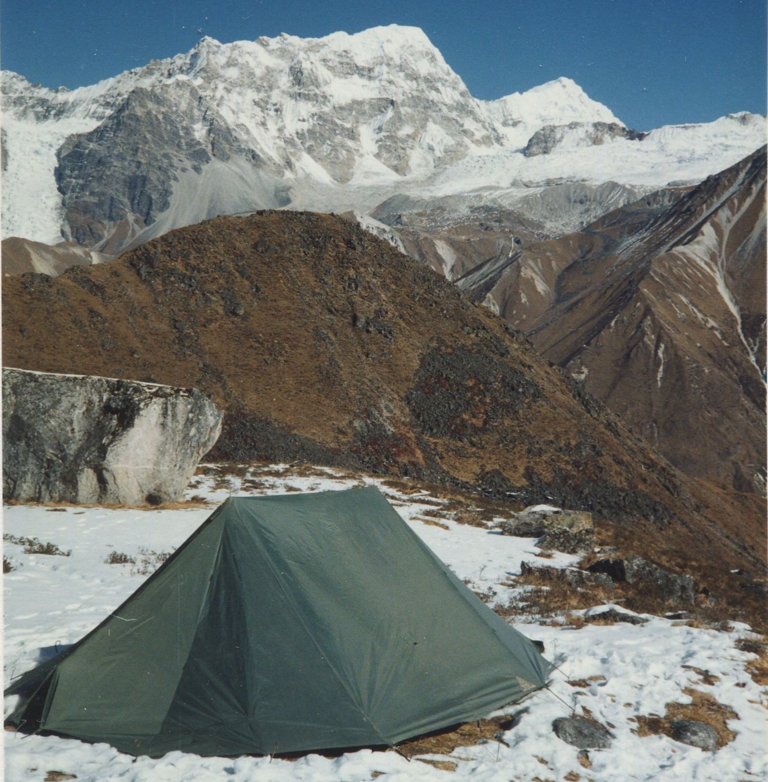 Mt.Langshisa Ri and Dome Blanc from Ganja La Base Camp