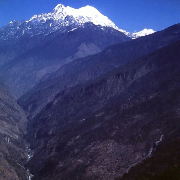 Langtang Lirung above the Trisuli River Valley