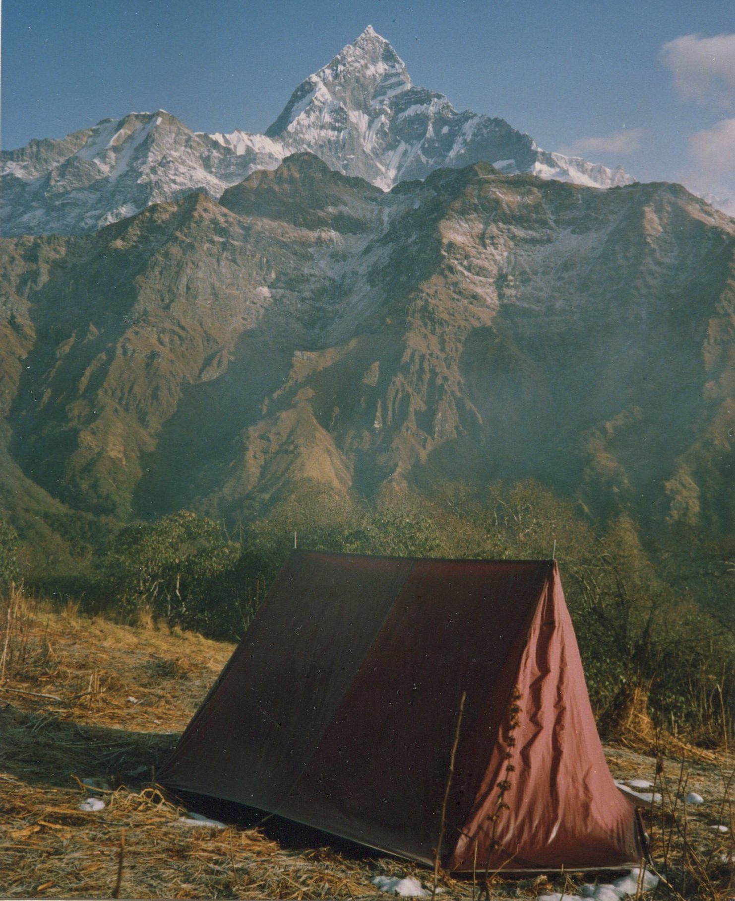 Mount Macchapucchre ( Fishtail Mountain ) from Khorchon