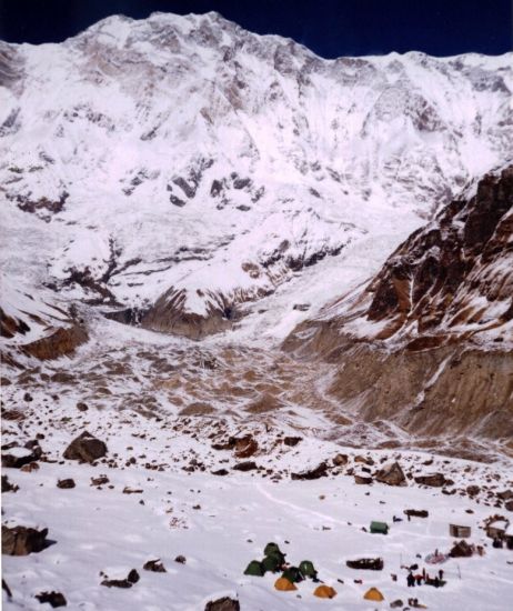 Annapurna I from above Base Camp in Annapurna Sanctuary