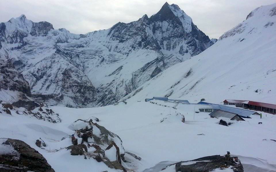 Mount Macchapucchre ( Fishtail Mountain ) from Annapurna Base Camp