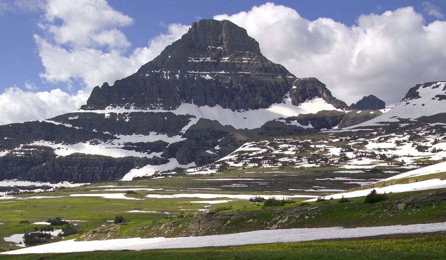 Reynolds Mountain in Glacier National Park in Montana, USA