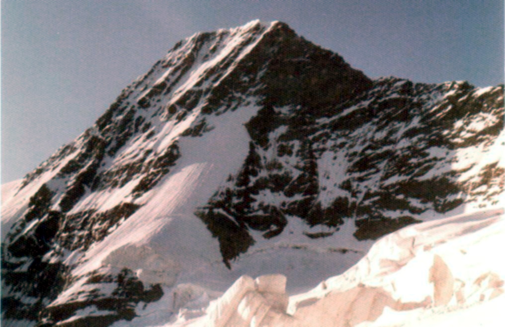 Breithorn in the Lauterbrunnen Wall above the Schmadri Hut in the Bernese Oberlands Region of the Swiss Alps