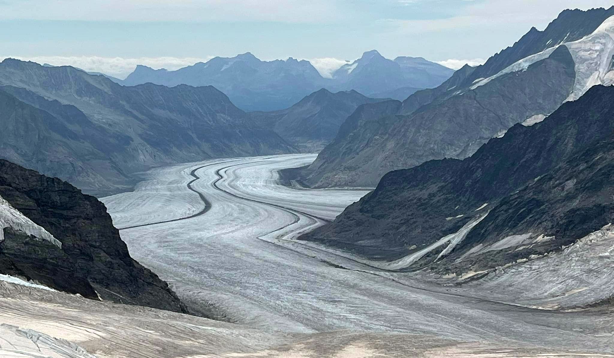 Aletschorn and Aletsch Glacier from Jungfraujoch,