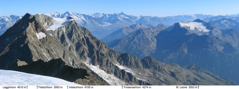 Lagginhorn in the Mischabel Massif from Weissmies