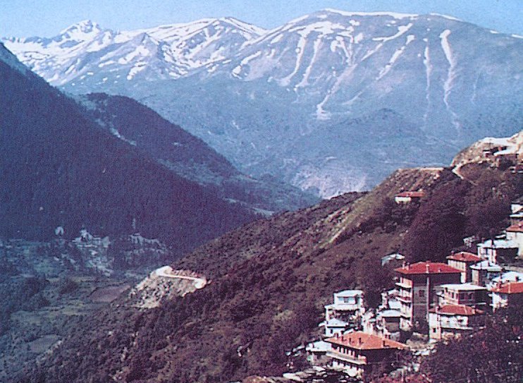 The Pindus ( Pindos ) Mountains from Metsovom in Northern Greece