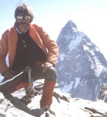 Matterhorn from summit of Dent d'Herens in European Alps