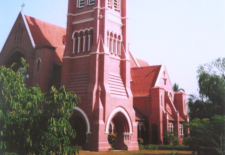 Cathedral of the Holy Trinity in Yangon ( Rangoon ) in Myanmar ( Burma )