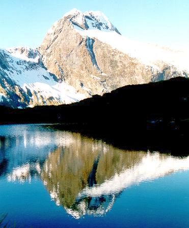 Jervois Glacier from Milford Track in Fjiordland of the South Island of New Zealand