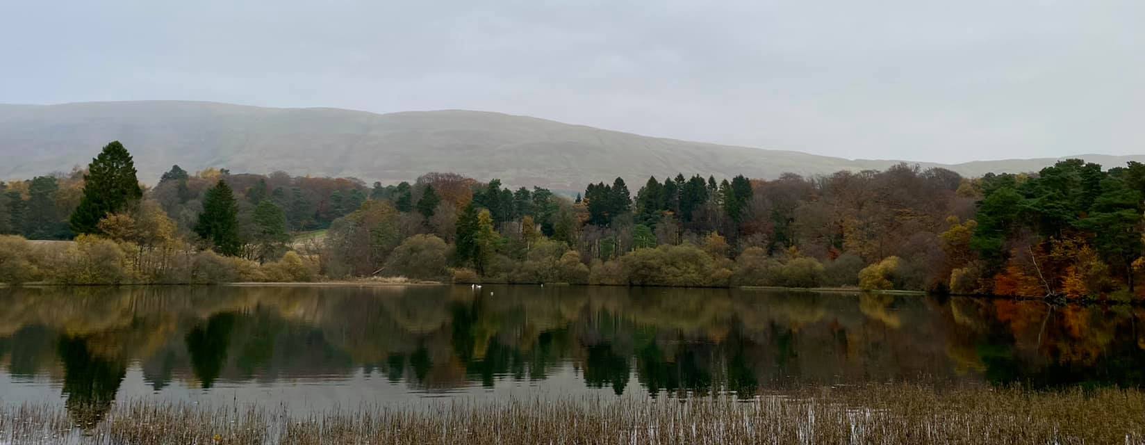 Alloch Dam beneath the Campsie Fells