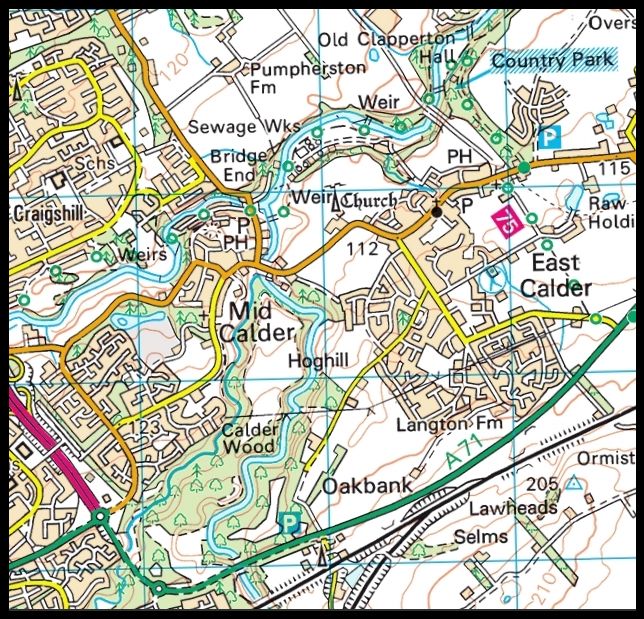 Map of Calderwood Country Park