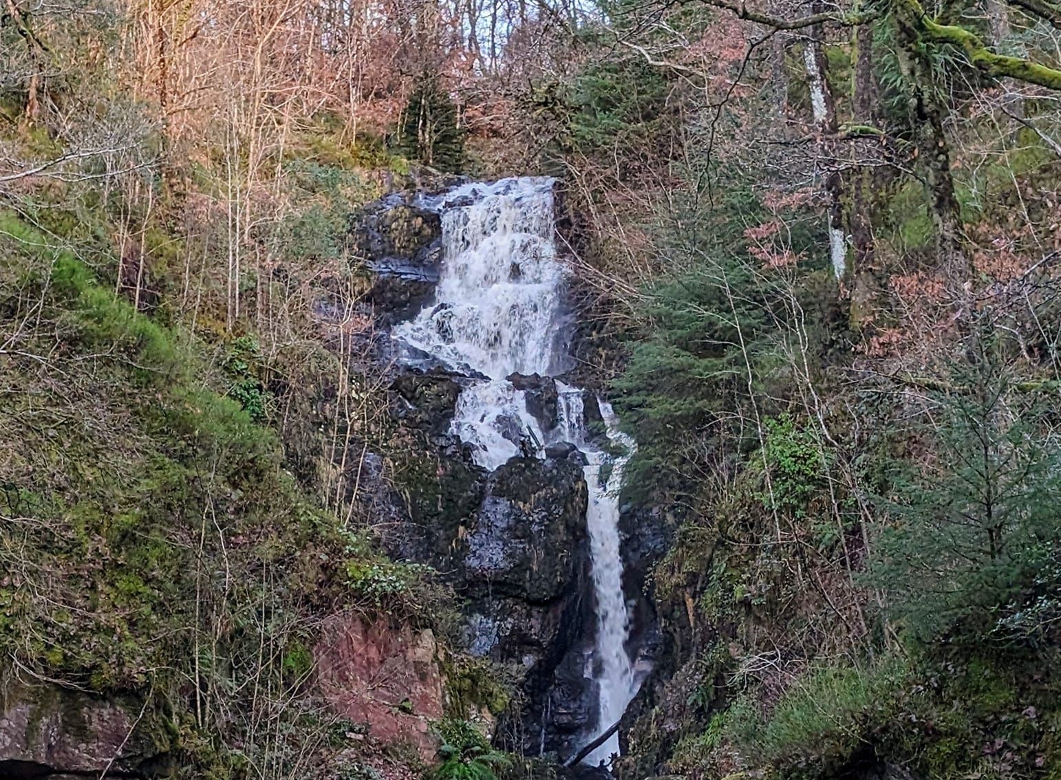 Waterfall above Aberfoyle on descent from Craigmore