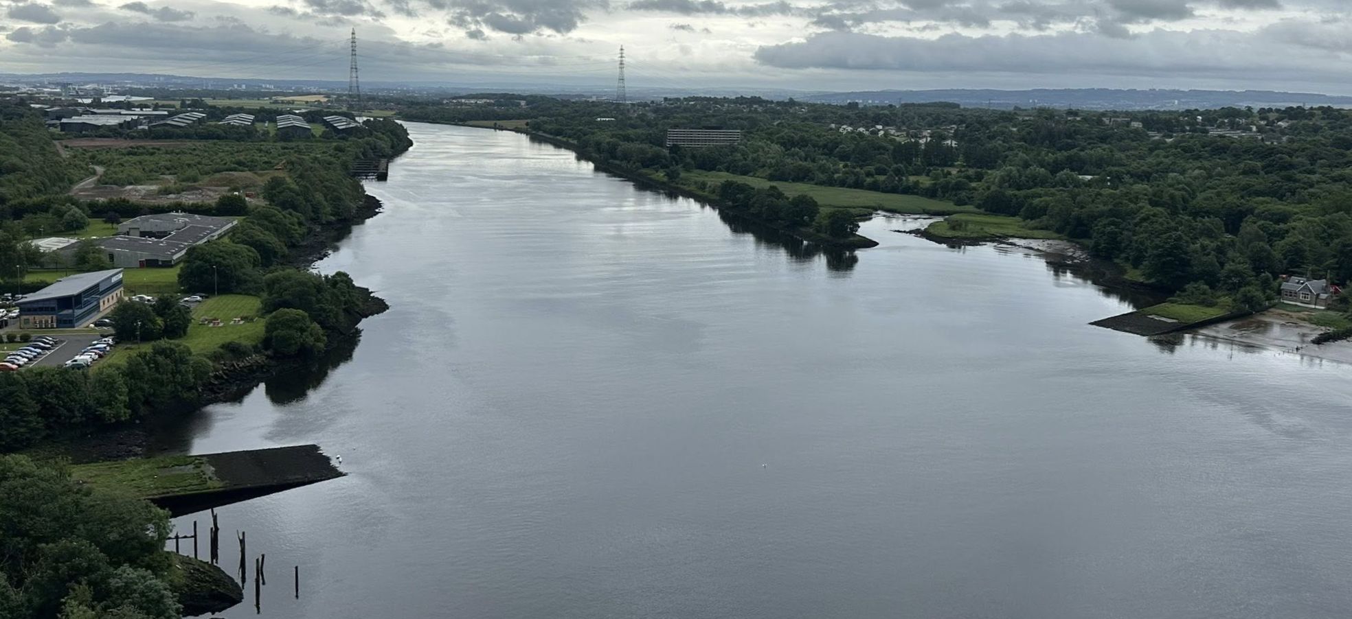 Glasgow and River Clyde from the Erskine Bridge