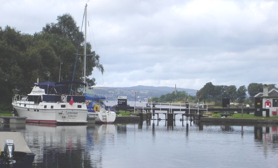 Entrance to the Forth and Clyde Canal from River Clyde at Bowling Basin