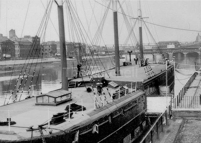 The "Carrick", old clipper, at the Broomielaw on River Clyde in Glasgow city centre