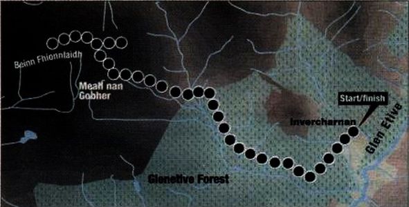 Route Map for Beinn Fhionnlaidh