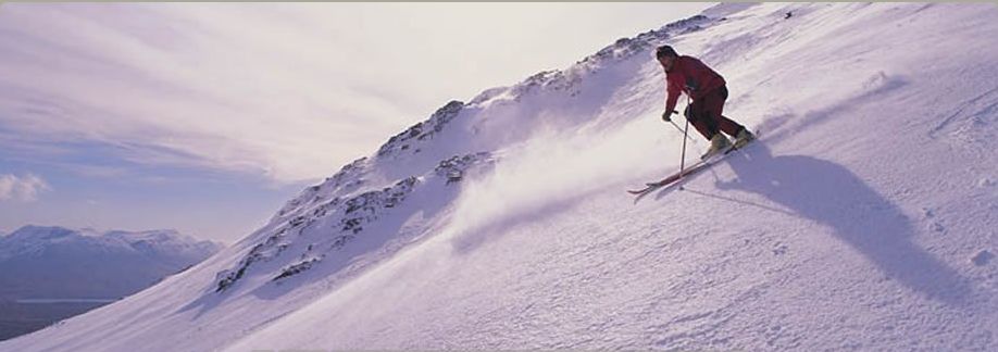 Ski-ing on Meall a Burraidh in Glencoe