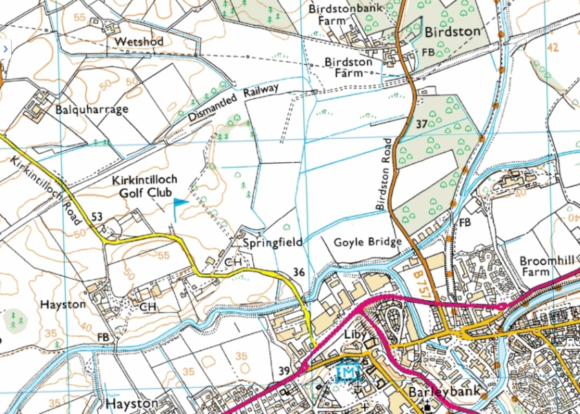 Map of circular walk at Kirkintilloch