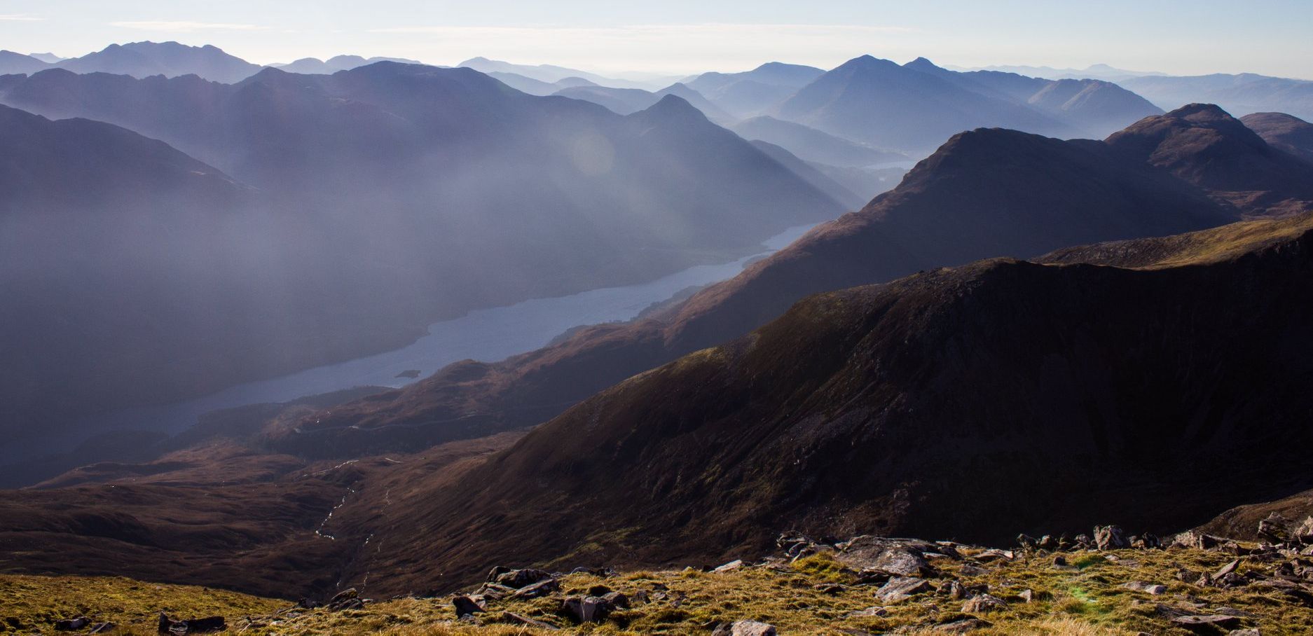 Beinn na Caillich and Mam na Gualainn from The Mamores