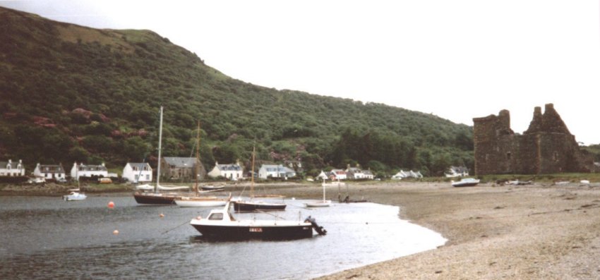 Lochranza Bay and Castle on the Island of Arran in Scotland