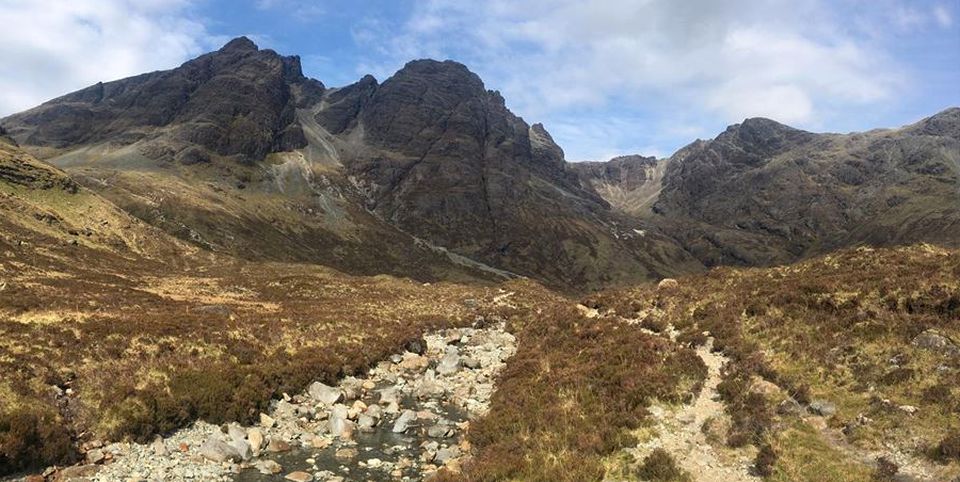 Blaven ( Bla Bheinn ) and Clach Glas on Isle of Skye in Western Islands of Scotland