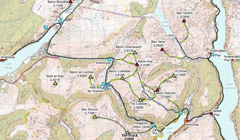 Map of the Arrocher Alps