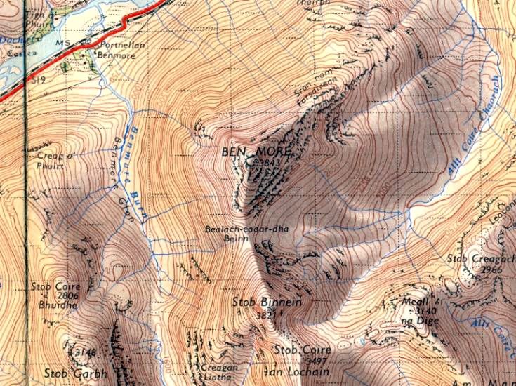 Map for Ben More and Stob Binnein