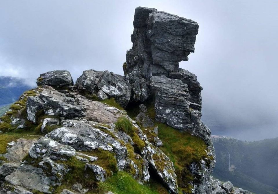 Summit of Ben Arthur - the Cobbler - in the Southern Highlands of Scotland