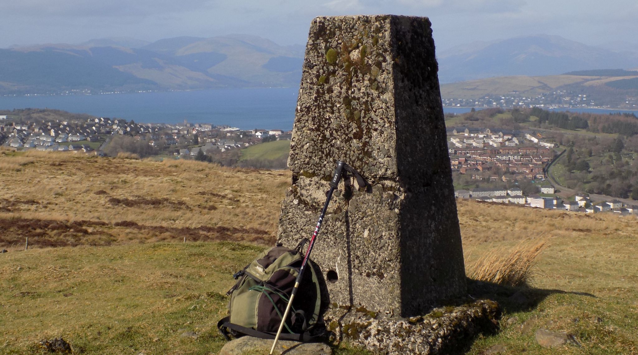 Trig point on hill top above Overton