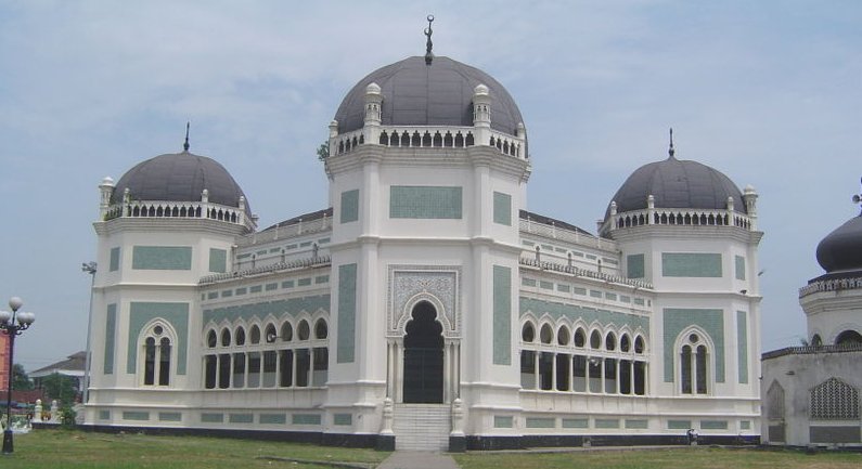 Mesjid Raya, the Great Mosque in Medan in Northern Sumatra