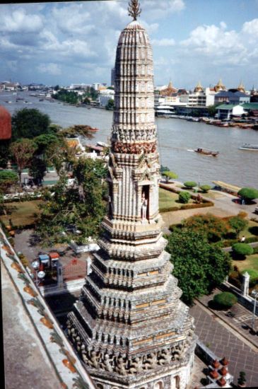 Chao Phraya River from Wat Arun, Temple of Dawn, in Bangkok