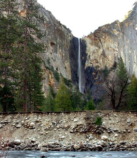 Bridalveil Falls in Yosemite Valley, California, USA