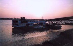 Sunset on Yangon River in Yangon ( Rangoon ) in Myanmar ( Burma )