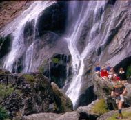 Powerscourt Waterfall in County Wicklow, Ireland