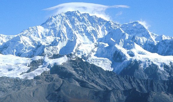 Gosainthan ( Shishapangma ) from Naya Kanga in Langtang Valley